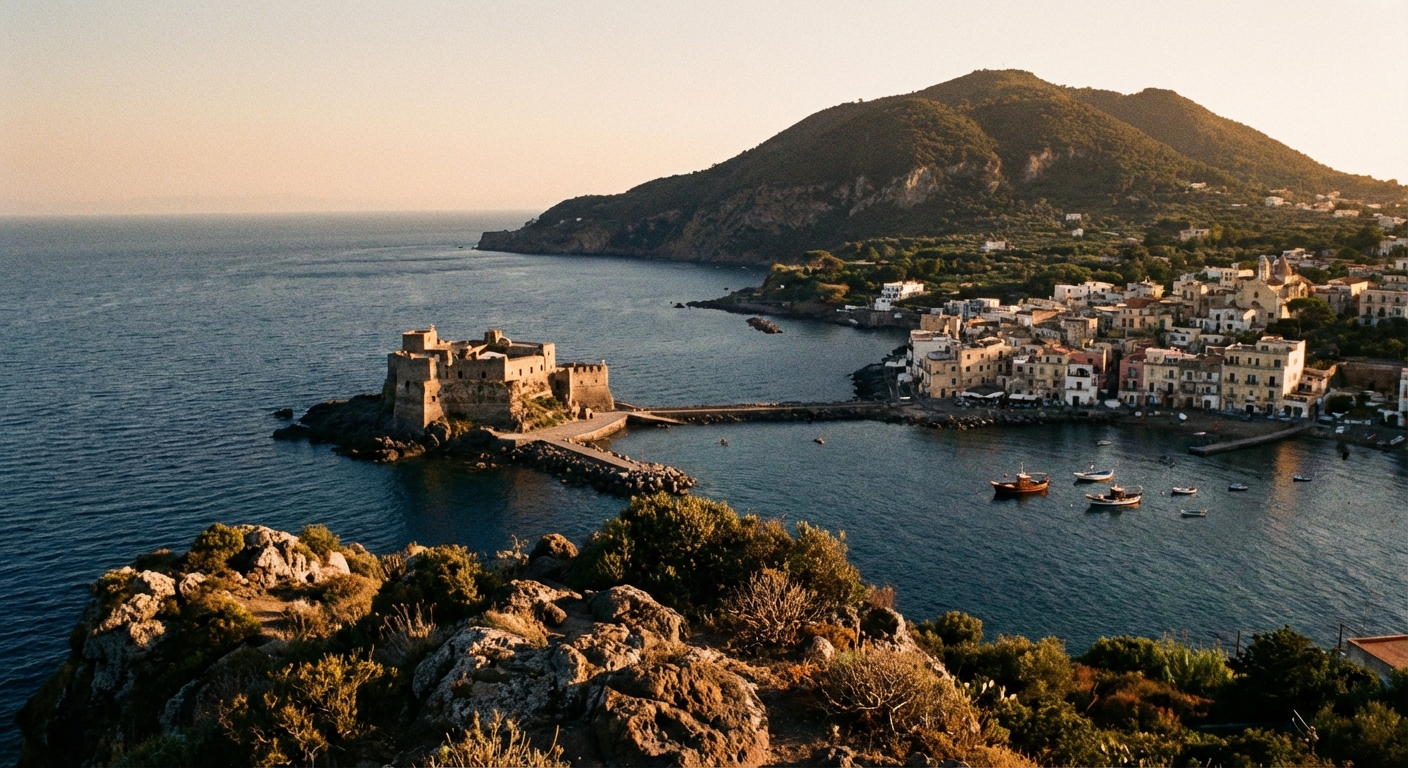 Výhľad na more z rodinného hotela Albatros Villa Rita na ostrove Ischia v Taliansku