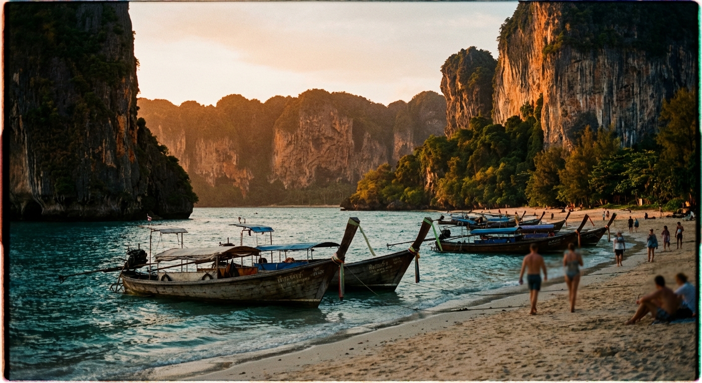 Výhľad na bazén a tropickú zeleň v hoteli The Lucky Beach Ao Nang, Krabi